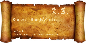 Keszei Benjámin névjegykártya