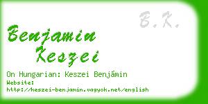 benjamin keszei business card